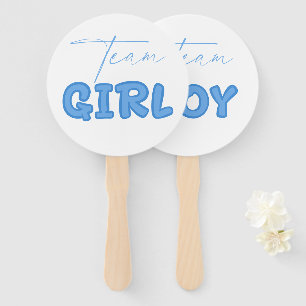 Hello Baby Elegant Ocean Blue Gender Reveal Hand Fan