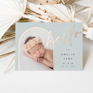 Hello Baby Foil Birth Announcement