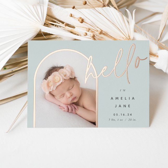 Hello Baby | Foil Birth Announcement (Creator Uploaded)