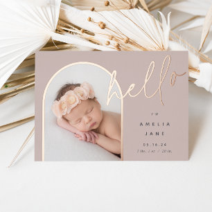 Hello Baby   Foil Birth Announcement