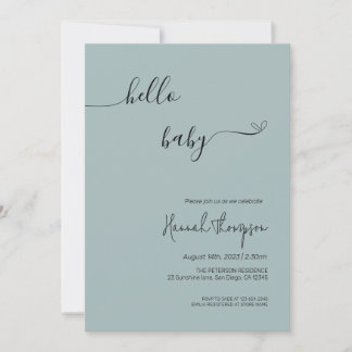 Hello Baby, Minimalist Baby Shower Invitation