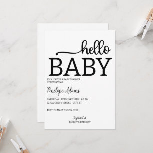 Hello Baby Minimalist Baby Shower Invitation