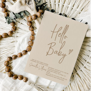 Hello Baby Minimalist Gender Neutral Baby Shower Invitation