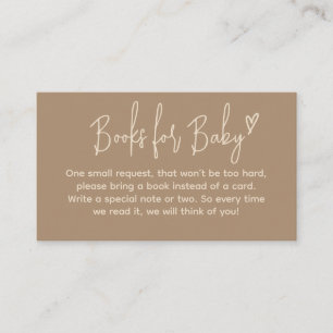 Hello Baby Minimalist Gender Neutral Book Request Enclosure Card