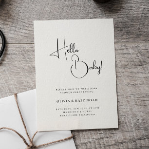 Hello Baby Modern Baby Shower Invitation