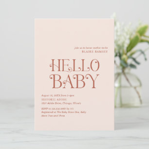 Hello Baby Neutral Modern Baby Shower Invitation