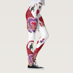 Hello Baby Parrot With Hearts Leggings