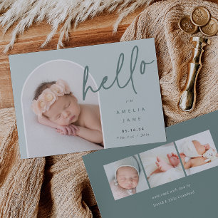 Hello Baby Photo Birth Announcement