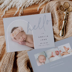 Hello Baby   Photo Birth Announcement