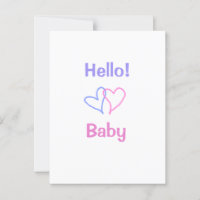 Hello baby pink purple heart name watercolor boho
