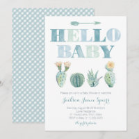 Hello Baby Prickly Pear cards for Baby Shower