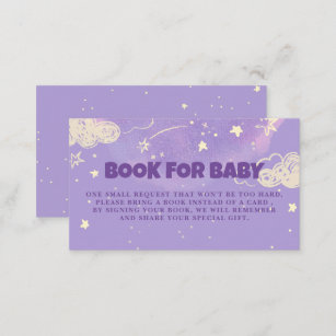 Hello Baby Purple Dream Book Request  Baby Shower  Enclosure Card