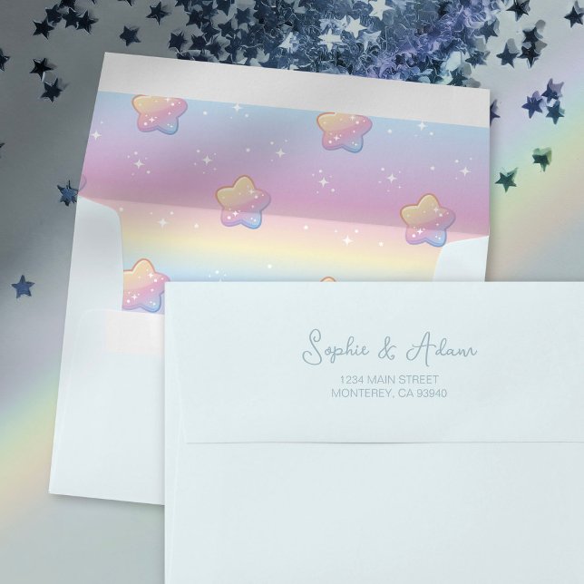 Hello Baby Rainbow And Stars Pastel  Envelope (Creator Uploaded)
