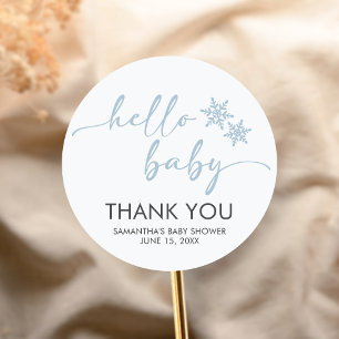 Hello Baby Shower Classic Round Sticker