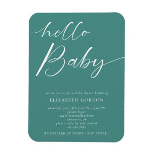 Hello Baby Shower Minimalist Gender Neutral Boho Magnet