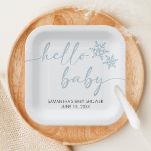 Hello Baby Shower Paper Plate