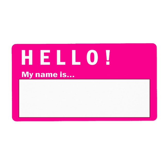 Hello Badge Name Badge Labels (Front)