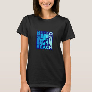 Hello Beach Summer Vacation Beach Chair Vintage T-Shirt