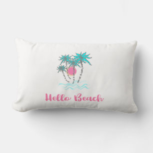 Hello Beach Tropical Summer Unique Lumbar Cushion