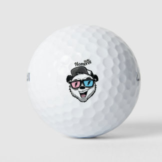 hello bear face design golf balls