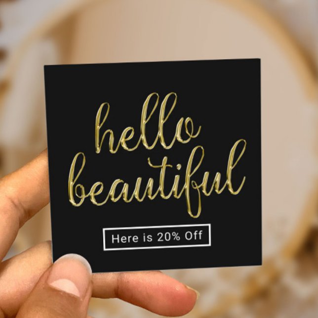 Hello Beautiful 3D Gold Script Salon Referral (Creator Uploaded)