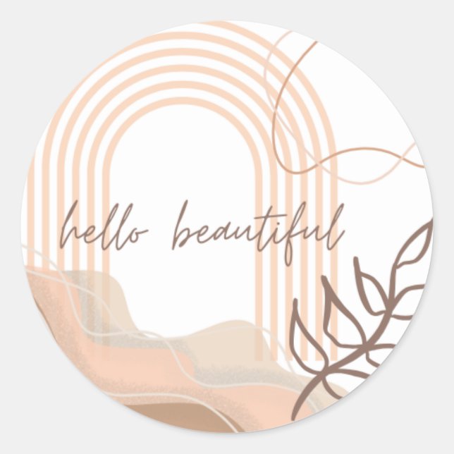 Hello beautiful abstract vinyl sticker (Front)