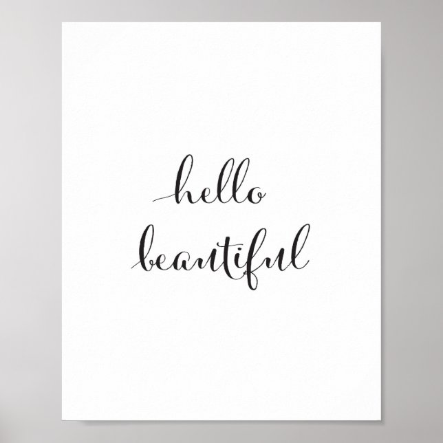 hello beautiful art print - decor (Front)