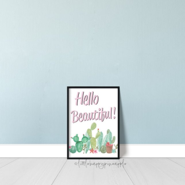 Hello Beautiful Cactus Wall Art Print (Creator Uploaded)