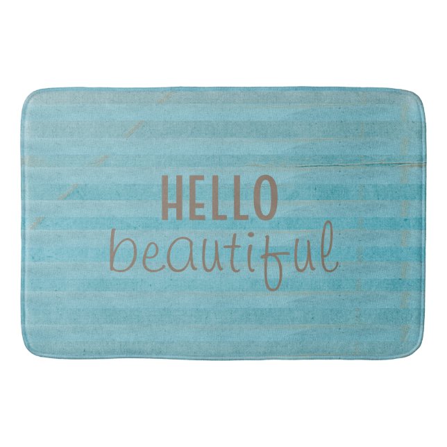 Hello Beautiful Chic And Trendy Boho Design Bath Mat (Front)