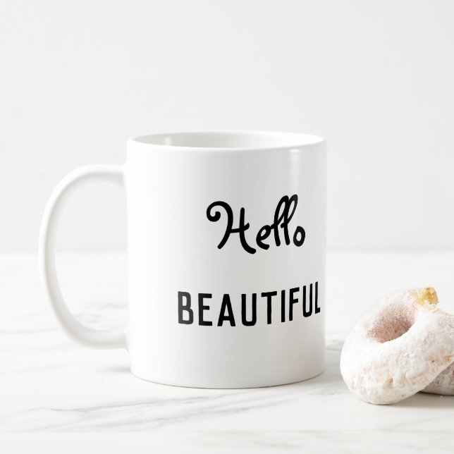 Hello Beautiful Coffee Mug (With Donut)