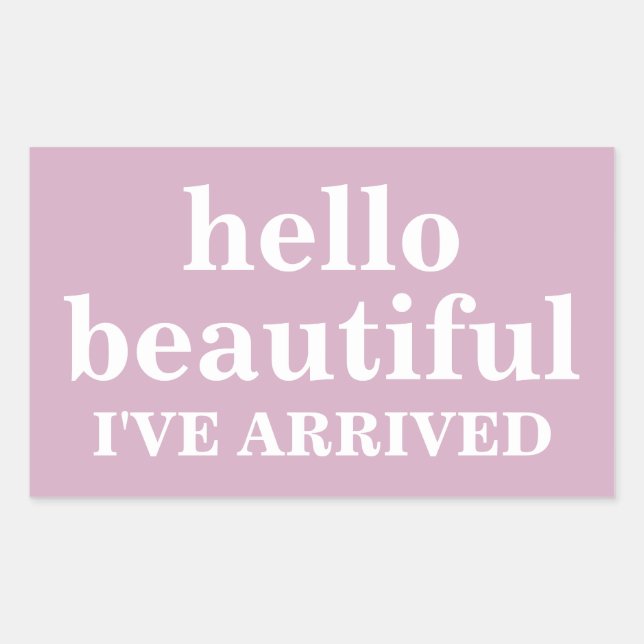HELLO BEAUTIFUL CUSTOMIZED TEXT AND LOGO STYLISH  RECTANGULAR STICKER (Front)