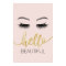 Hello Beautiful Eyelashes Gold Typography Salon