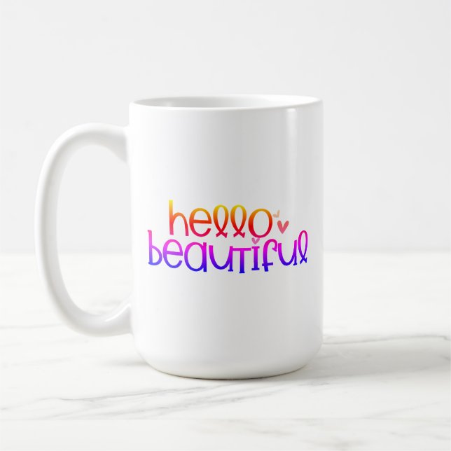 Hello beautiful flirtin Love Valentine's day gift  Coffee Mug (Left)