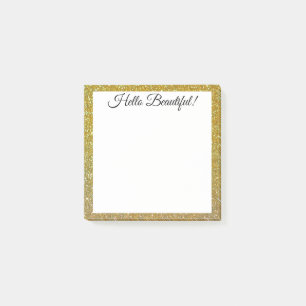 Hello beautiful! gold glitters minimal simple post-it notes