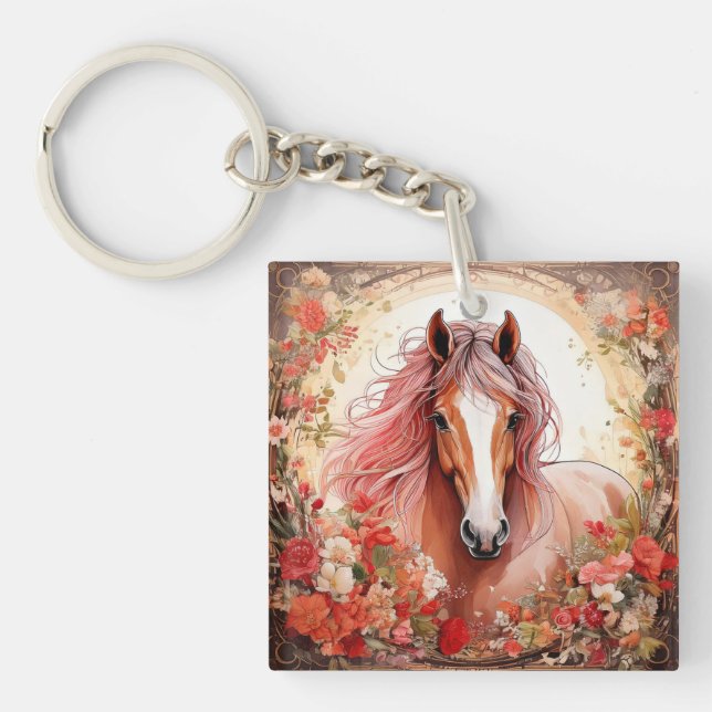 Hello Beautiful Horse Key Ring (Front)
