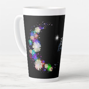 Hello beautiful modern daisies watercolor swirls latte mug