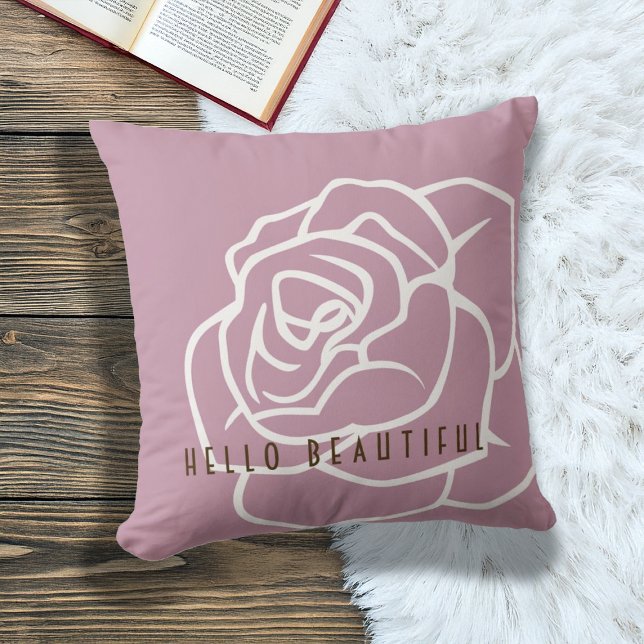 Hello Beautiful - Modern Pink Rose Cushion (Creator Uploaded)