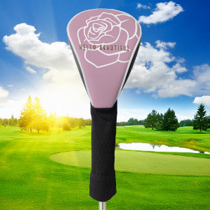 Hello Beautiful - Modern Pink Rose Golf Head Cover