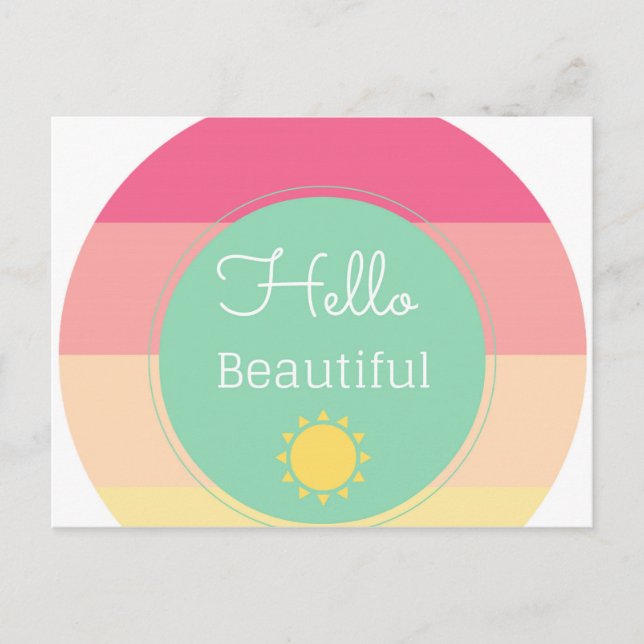 Hello Beautiful Postcard (Front)