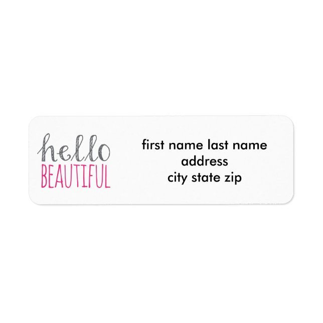 Hello Beautiful Return Address Label (Front)