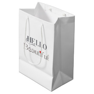 HELLO Beautiful, Romantic Gift for Her Medium Gift Bag