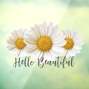 Hello Beautiful Three White Daisies Floral