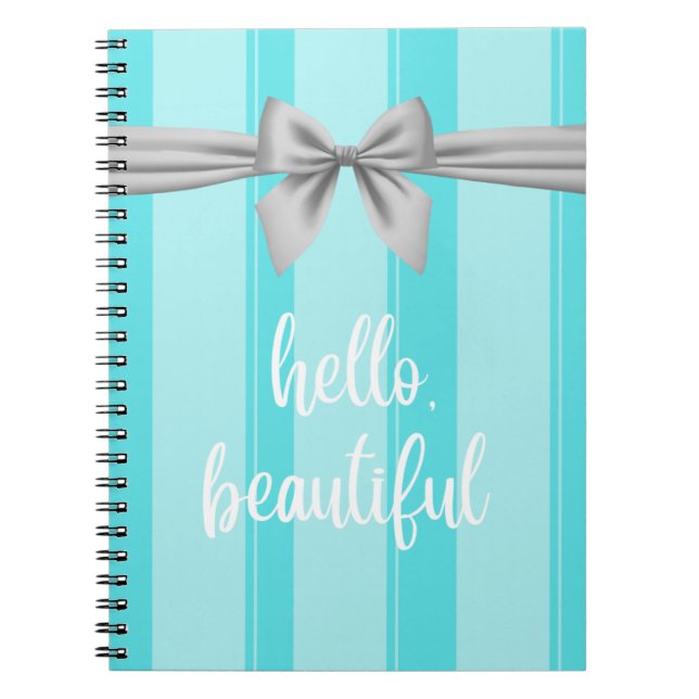 "Hello Beautiful" Tiffany Inspired Notebook (Front)