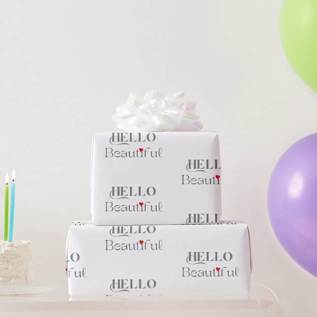 HELLO Beautiful, Uplifting Gift for Her Wrapping Paper (Party Gifts)