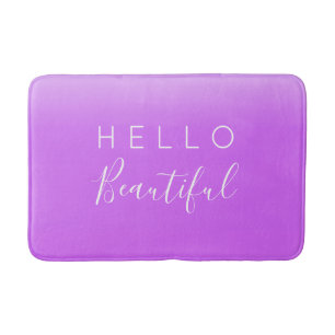 Hello Beautiful /Violet Purple Bath Mat