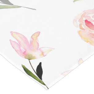 Hello Beautiful Watercolor Floral Long Table Runner
