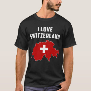 Hello Bern I Love Switzerland Map Flag Proud Swiss T-Shirt