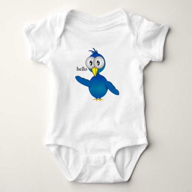 hello bird baby bodysuit (Front)