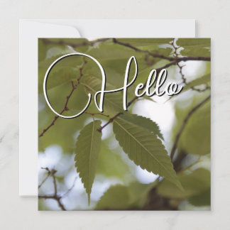 Hello birth welcome greeting green card