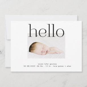 hello   black and white modern simple minimalistic announcement